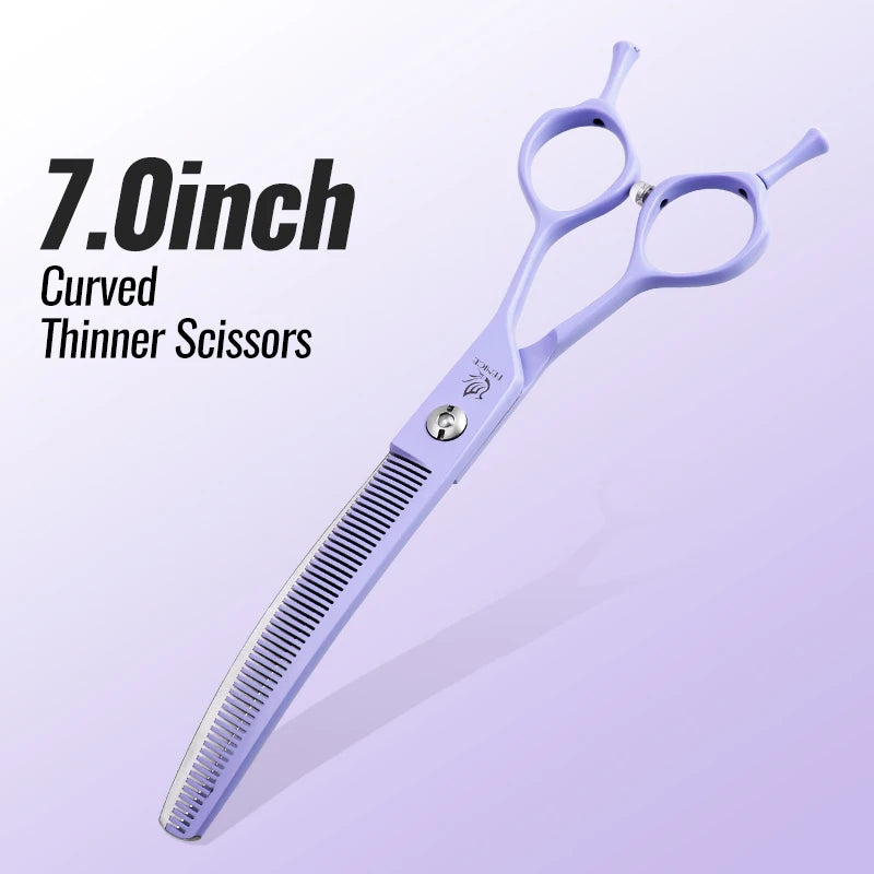 Fenice Dog Beauty Scissors Colorful 6.5/7/7.5 inch JP440C Professional Dog Grooming Scissors Curved Thinner Chunker Shears Tools