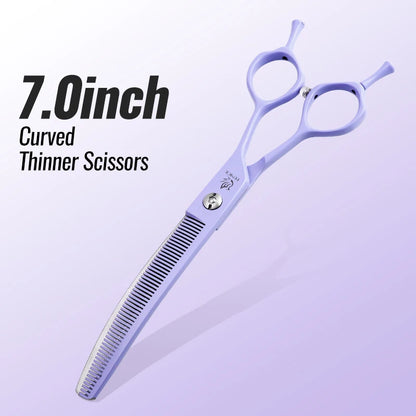 Fenice Dog Beauty Scissors Colorful 6.5/7/7.5 inch JP440C Professional Dog Grooming Scissors Curved Thinner Chunker Shears Tools
