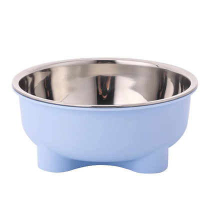 1PC Four-Legged Solid Color Stainless Steel Pet Dog Bowl And Cat Bowl For Indoor And Outdoor Use