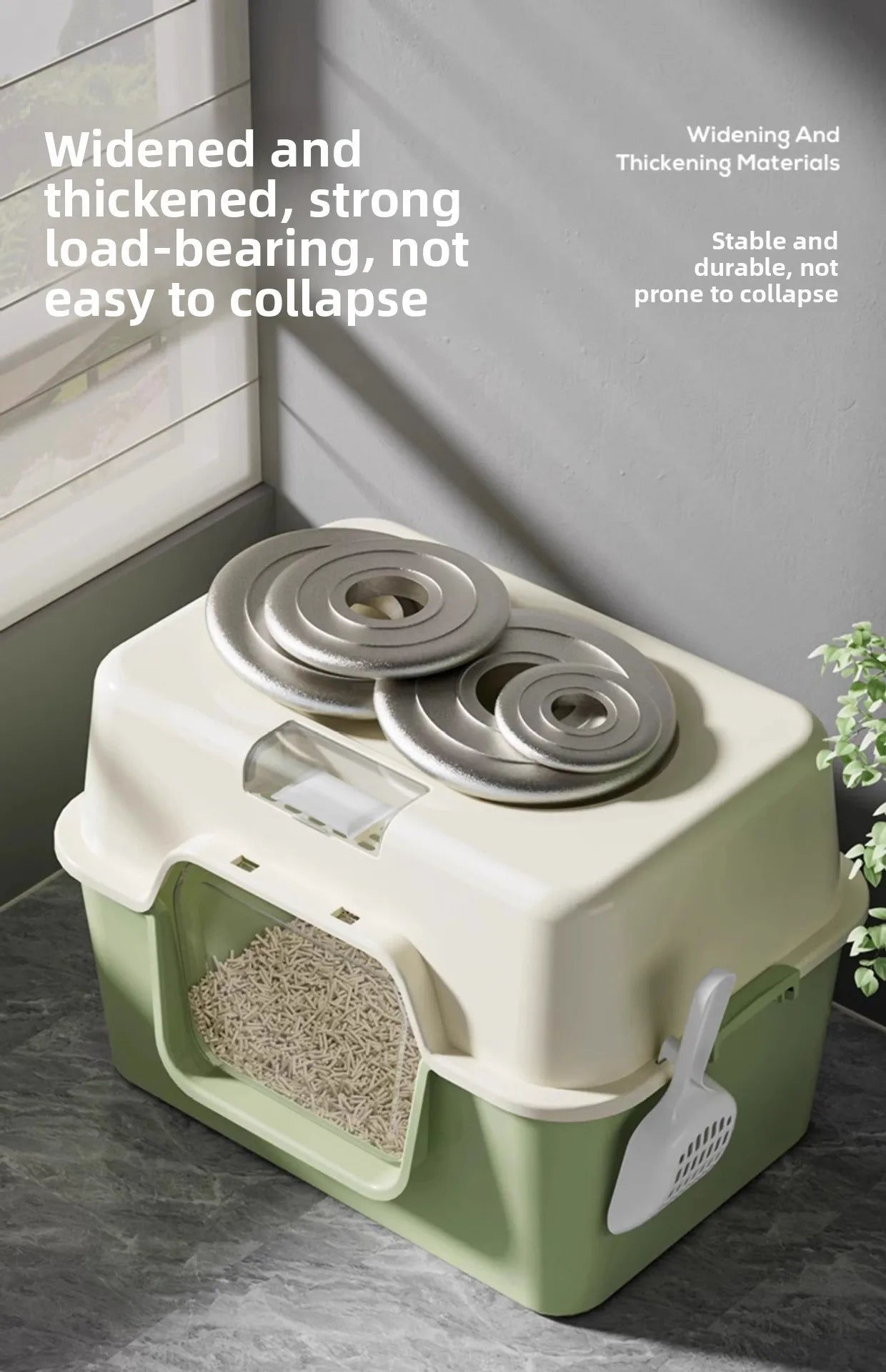 Large Size  Litter Box Full Enclosure Anti Odor Anti Splaing Cabinet  Toilet  Poop Pan Supplies Pet Care Accories