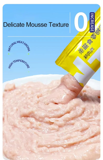 10Piece/2Pack Pet Snacks Cat Strips Young Cat Wet Food Pack Nutrition Chicken Cod Salmon Formula Mixed Flavor Cat Liquid Snacks