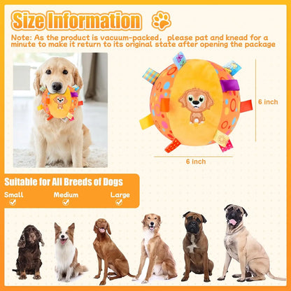 Dog Interactive Sound-Making Ball Toys With Labels, Soft-Filled Puppy Toys, Built-In Bells, Dog Chewing Toys