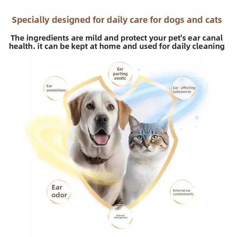 PetClear Pet Ear Care Solution 120ml Ear Cleaner Mite Removal Ear Drops Pet Ear Cleaning Products