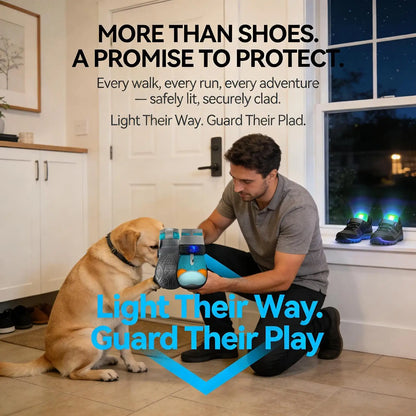 Pet Shoes Anti-Slip Adjustable Pet Boot Glowing Cat Shoes Shiny Boots For Puppy Kitten Summer Outdoor Night Walks Training