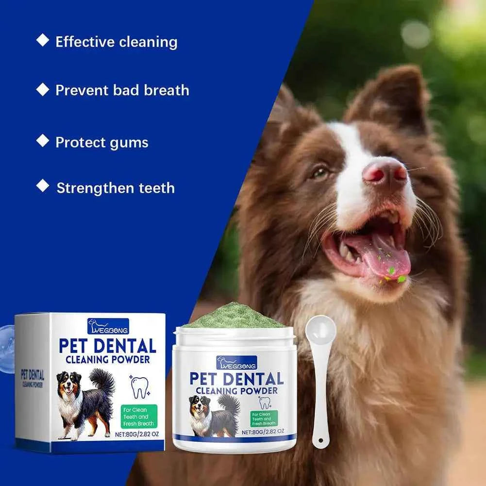 Dog Teeth Cleaning Powder  Prevents Tartar Eliminates Oral Odors Plaque Remover Dental Cleaning Powder