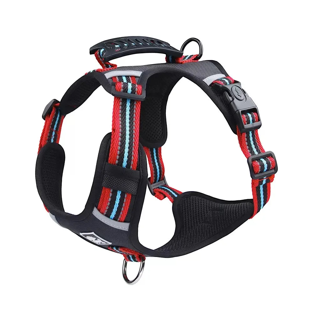 Reflective Nylon Pet Dog Harness Dog Padded Vest Adjustable Chest Strap Safety Lead All Weathers For large medium small Dogs