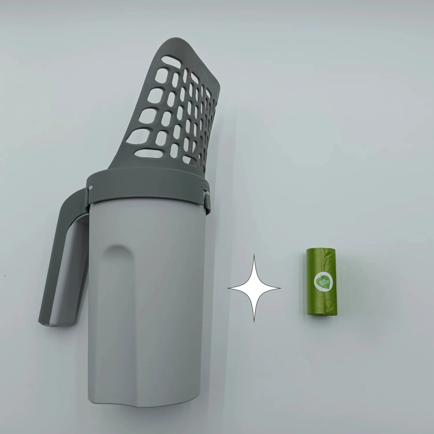 Cat Litter Scoop with Integrated Trash Can - Large-Capacity Portable, Easy-Clean Plastic Pet Waste Shovel for Cats