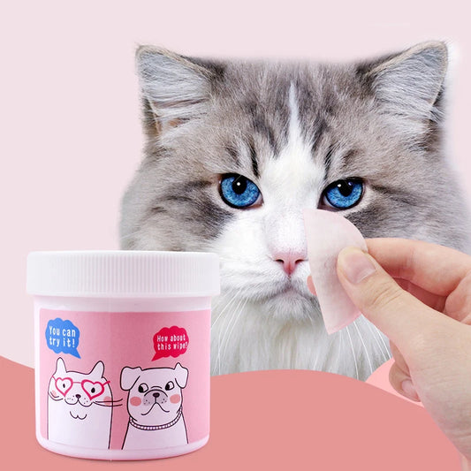 1Can/120pcs Pet Cleaning Products Eye Wipes To Remove Tear Marks Cleaning Wet Tissues Cat Wiping Eyes Removing Tear Cleaning Pet - Pet Suppie