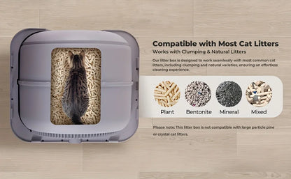 Lunapurr Self Cleaning Litter Box,Large Capacity Automatic Cat Litter Box Self Cleaning for Cats, App Control,Safety Protection