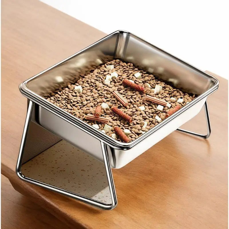 Cat Bowl Cat Food Bowl Stainless Steel Double Bowl Anti-Tip Pet Bowl Cat Eating Bowl Drinking Bowl Grain Bowl Dog Bowl