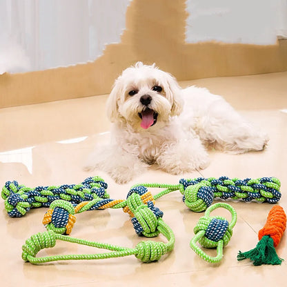 Mini Dog Toys Interactive Cotton Rope Chew Ball Toothbrush Puppy Toy for Teething Large Small Dogs Pet Accessories