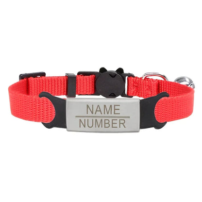 Personalized Cute ID Tag Cat Collar - Safe Breakaway Design with Engraved Name Phone Number Ideal Gift for Cat Lovers Pet Owners
