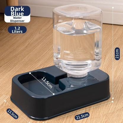 1.2L/1.5L Pet Automatic Feeder Plastic Large Capacity Cat Dog Water Dispenser Feeder Set 3 Colors 2 Styles