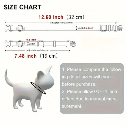 Personalized Free Engraving Reflective Cat Safety Buckle Collar Adjustable Custom ID tag Nylon Puppy Kittens Necklace