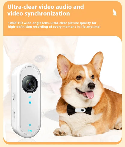 Waterproof Mini Body Camera for Dogs Cats, Outdoor Adventures Pet Camera Cam Smart Collar HD 1080P WiFi App with Video Recording