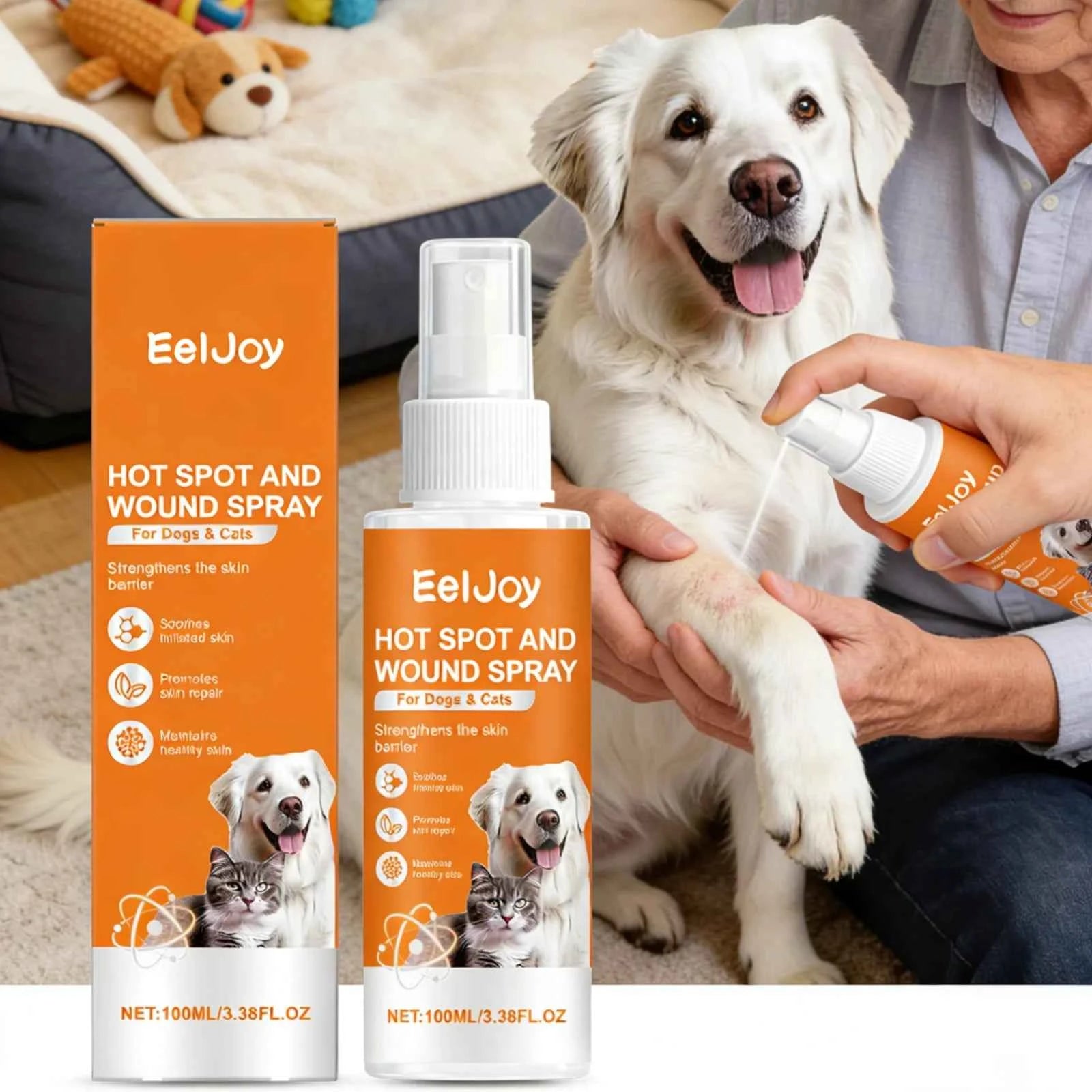 EelJoy Pet Skin Care Spray for Dog Cat Calm Redness Relieve Dryness Moisture Barrier Natural Ingredients Gentle Pet Shield Spray