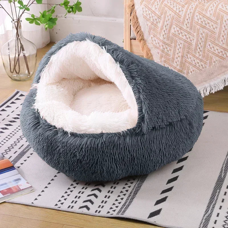 winter dog Plush Round Bed Pet Mattress Warm Soft Comfortable Basket Cat Dog Sleeping Bag Nest for Small Dogs Medium dogs cat