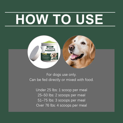 Natural Pet Dental Powder Cat Dog Breath Freshener Oral Health Care Clean Teeth Plaque Defense Enzyme Formula Pet Supplies