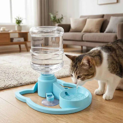 Premium Gravity Pet Water Dispenser, No Filter No Electricity, with Feeding Station Leak-Proof Water Bowl for Cats & Small Dogs