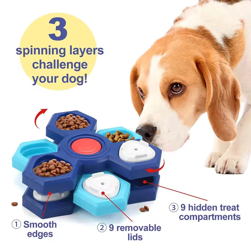 Interactive Slow Feeder Bowl New Durable Latex Dog Cat Puzzle Board Anti Boredom Pet Toy Anti Choking IQ Training Food Dish