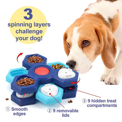 Interactive Slow Feeder Bowl New Durable Latex Dog Cat Puzzle Board Anti Boredom Pet Toy Anti Choking IQ Training Food Dish