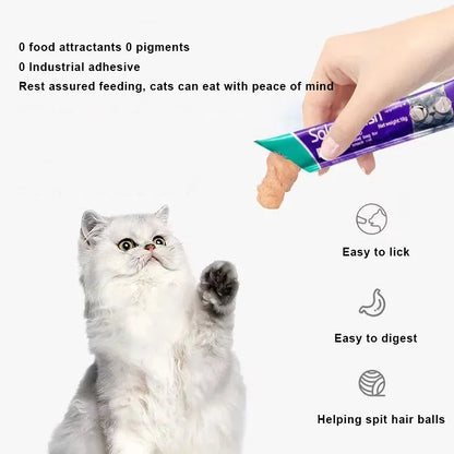 Pet Snacks Cat Strips Young Cat Wet Food Pack Nutrition Abalone+Beef Cod Salmon Formula Mixed Flavor Cat Liquid Snacks 30 Strips
