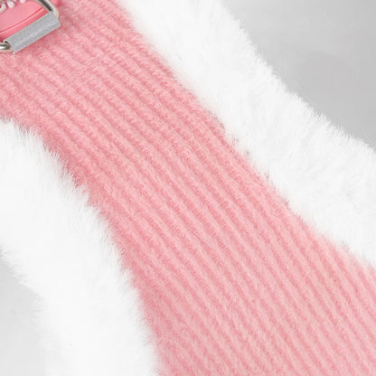 Winter Cat Dog Harness and Leash Comfortable Plush Pet Vest Harness for Small Dogs Cats Outdoor Walking Lead Chihuahua Collar