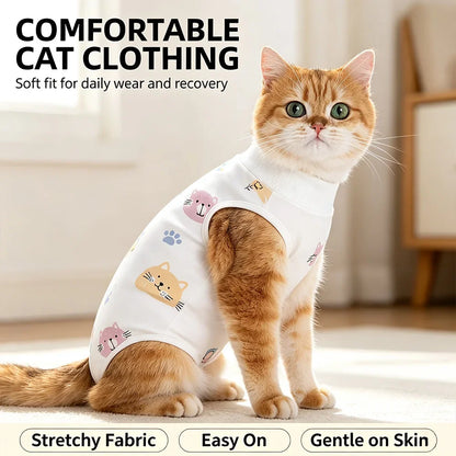 Cat After Surgery Anti Licking Breathable Cat Clothes Surgery Recovery Suit Female Cat Spay Recovery Suit Kitten Onesie for Cats