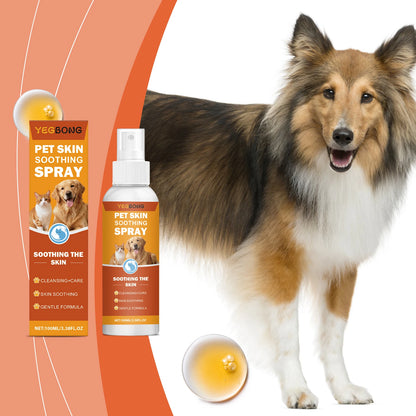 Pet Skin Soothing Spray - Gentle Formula Quickly Relieve Itching Discomfort Clean Skin Surface Daily Care for Dogs Cats