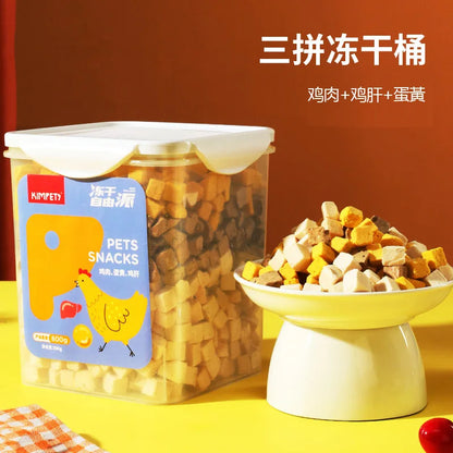 Family Bucket Chicken Freeze-Dried  Food for Adult And Kittens Plush  Treats Pet Supplies Dry Chicken Grain Snacks