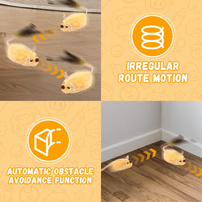 Cat Mouse Interactive Plush Toys LED Glow Electric Telecontrol Auto Rechargeable Pet Moving Mice Toy Realistic Kitten