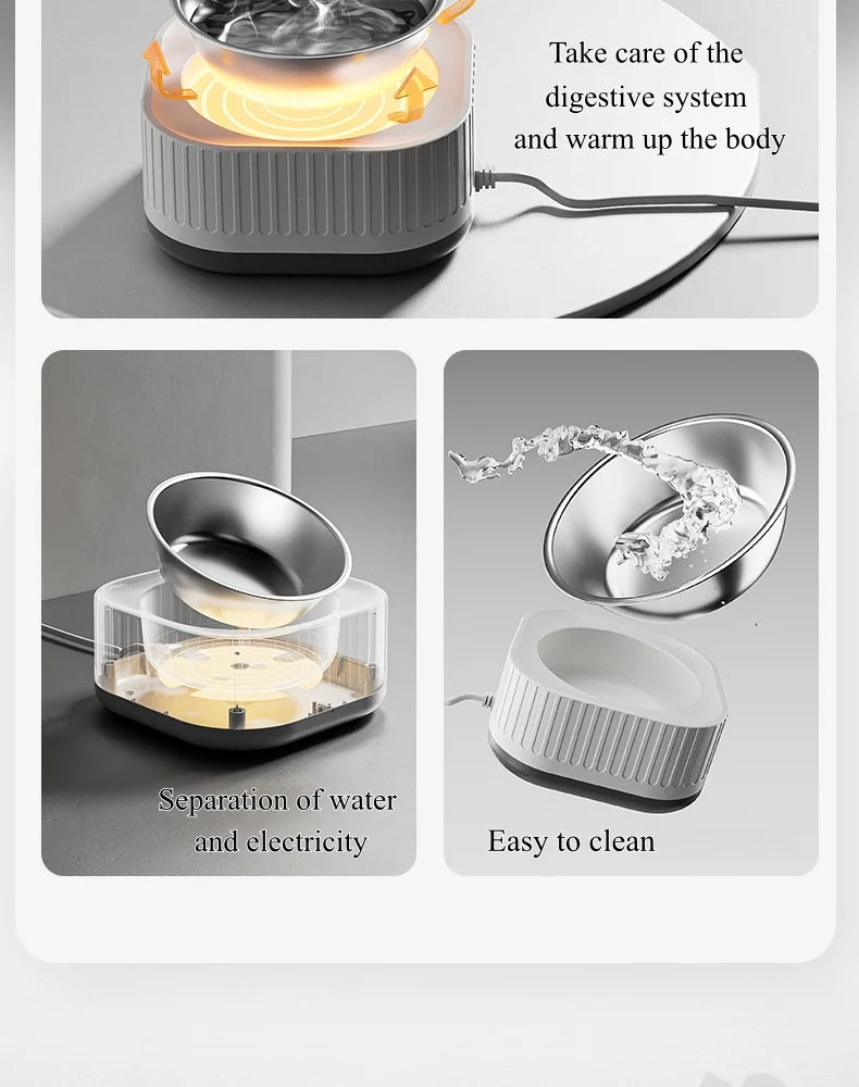 Pet Heating Bowl for Water/Food Cat Bowl Heating Noiseles Keep Warming Dog Water Bowls Winter Constant-temperature Pet Supplies