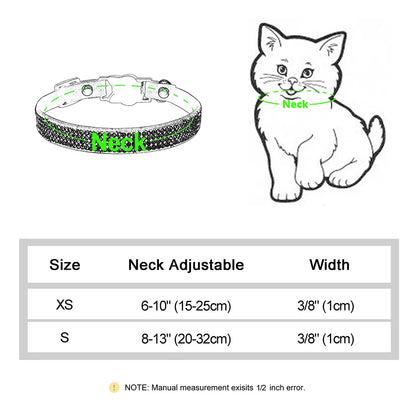 Soft Pink Suede Leather Cat Collar - Bling Rhinestone Design with Bell, Safety Breakaway & Adjustable XS/S for Cats & Puppies