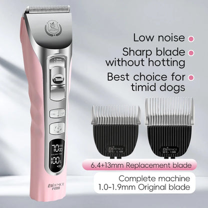Fenice New Upgrade 5000mA Capacity Cordless LCD Screen Pets Dog Grooming Clippers Rechargeable Haircut Shaver for Trimming Salon