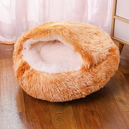 winter dog Plush Round Bed Pet Mattress Warm Soft Comfortable Basket Cat Dog Sleeping Bag Nest for Small Dogs Medium dogs cat