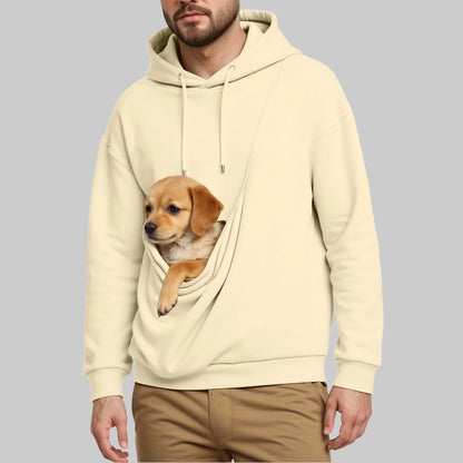 New Comfortable Sweater For Men Unisex Cat And Dog Bag Hooded Sweatshirt Pocket Pet Bag Holder Sweatshirt мужская одежда