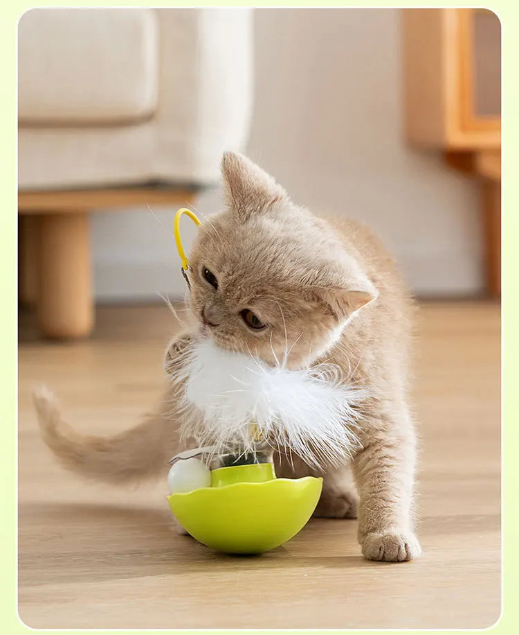 Premium Tumbler Cat Toy, Detachable Teaser Wand, Feather Bell, Catnip Ball, Pet Supplies, Plush Feather Toy