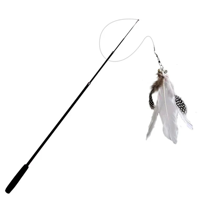 1.8M Cat Teaser Four Section Expandable Cat Fishing Rod Toy with Catnip Interactive Teaser for Kittens Petshop Accessories Durab