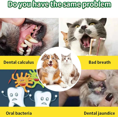 100g Pet Tooth Powder for Dog Cat Teeth Cleaning Dental Freshener with Probiotics for Bad Breath Plaque Tartar Oral Hygiene