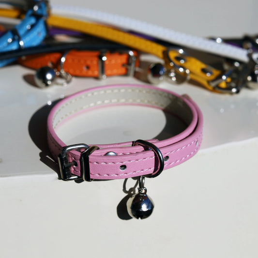 Adjustable PU Leather Cat Collar - Durable, Stylish Pet Collar with Metal Buckle, Soft Padded Design for Small Dogs and cats  - - Pet Suppie