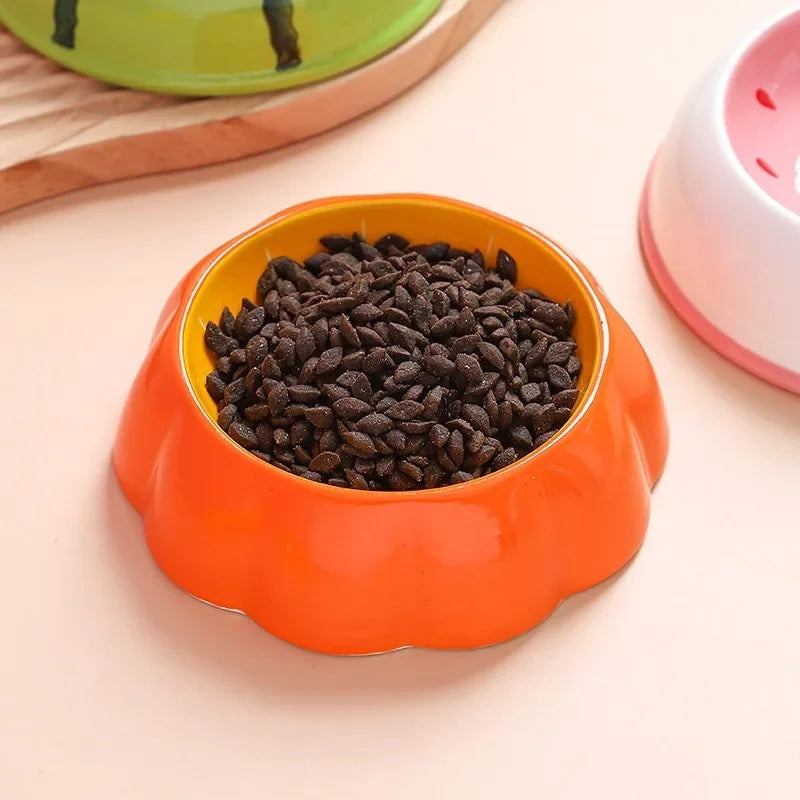 4 cute designs pet ceramics bowl watermelon strawberry shape cat food bowl small dog colorful water suppliers