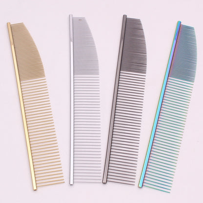 Copper Dog Grooming Combs Pet Boundary Knot Massage Tools Professional Salon Cat Hair Cleaning Crescent High Low Teeth 7817#
