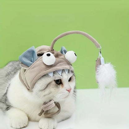 Interactive Cat Toys Cute Cat Hat with Toys