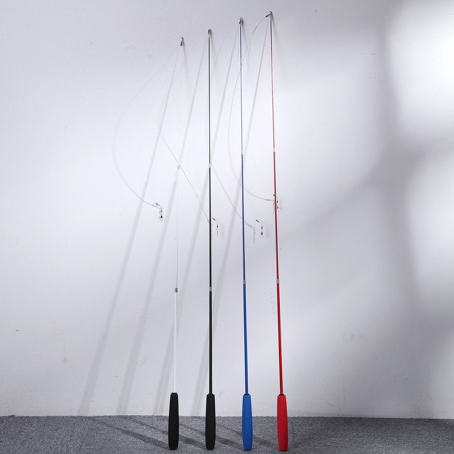 Cat Teaser Wands Three-section Telescopic Fishing Pole Wand Kitten Funny Catcher Teaser Stick Rod Interactive Stick Teaser Toys