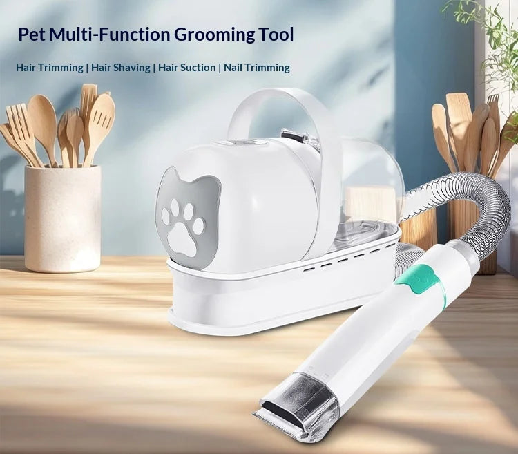 pet 7-in-1 hair suction device cat dog vacuum cleaner machine hair trimmer electric push cutting grooming shaving cleaning