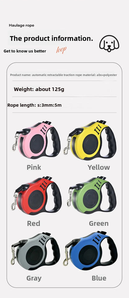 Pet Supplies Button Automatic Telescopic Leash, Super Strong Pulling Force Dog Walking Leash, Explosion-proof Dog Flushing Leash
