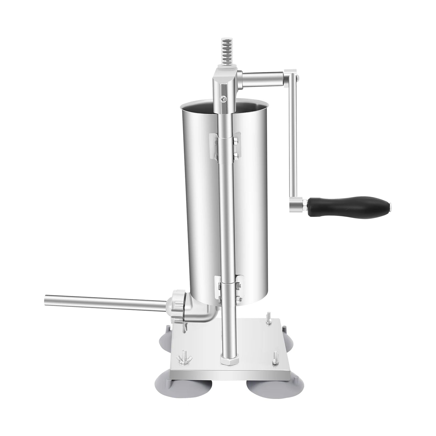 3L Vertical Manual Sausage Stuffer Machine Stainless Steel Sausage Maker with 4 Steel Tubes&7 PE Tubes Sausage Meat Filling Tool