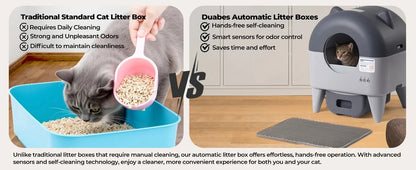 Automatic Cat Litter Box Extra Large Self Cleaning Litter Box with APP Control Odor Control for Multi-Cat Compatible