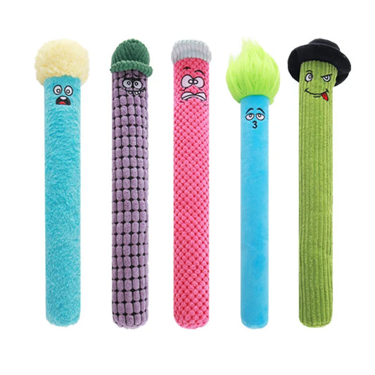 Long Strip Monster Plush Dog Toy - Colorful Funny Squeaky Chew Toy, Bite-Resistant Interactive Pet Toy to Relieve Boredom,