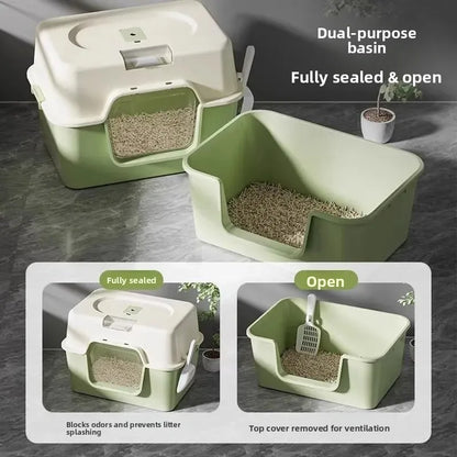 Large Size  Litter Box Full Enclosure Anti Odor Anti Splaing Cabinet  Toilet  Poop Pan Supplies Pet Care Accories